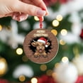 thumbnail image 3 of ViciArt Highland Cow Christmas Ornament – Rustic Farmhouse Holiday Hanging Decoration with Santa Hat, 3 of 3