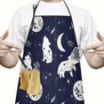 thumbnail image 2 of Celestial Wolf Halloween Pattern Apron-Garden Aprons for Women with Pockets-Cotton Linen Waterproof Kitchen Cooking Gardening Aprons Adjustable for Kitchen,Cooking,BBQ and Salon 33"x27", 2 of 7