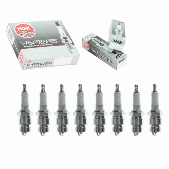 8 pc NGK V-Power Spark Plugs compatible with Ford F-250 5.0L 5.8L 5.9L 6.4L V8 1966-1976