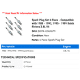 thumbnail image 2 of Spark Plug Set 6 Piece - Compatible with 1988 - 1993, 1995 - 1999 Buick Riviera 3.8L V6 1989 1990 1991 1992 1996 1997 1998, 2 of 2
