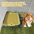 thumbnail image 3 of 2Pcs Rabbit Litter Box with Grid Potty Trainer, 10.8 x 7.4 Inches, Guinea Pig Litter Box Anti Tip Pet Toilet Training Corner for Rabbit Hair Gila Guinea (Blue S), 3 of 7