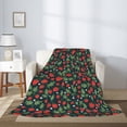 thumbnail image 2 of Rateoe Strawberry Pattern Flannel Throw Blanket, Ultra-soft Blanket for Bed, Couch, Car, Hypoallergenic Anti-pilling blanket-60"x50"(Vertical), 2 of 6