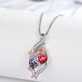 thumbnail image 6 of Taioiat Double Birthstone Necklaces for Women 18K Gold Plated Birthstone Rose Flower Jewelry Anniversary Valentines Day Mother's Day Birthday Gifts for Her Wife Girlfriend Mom, 6 of 7