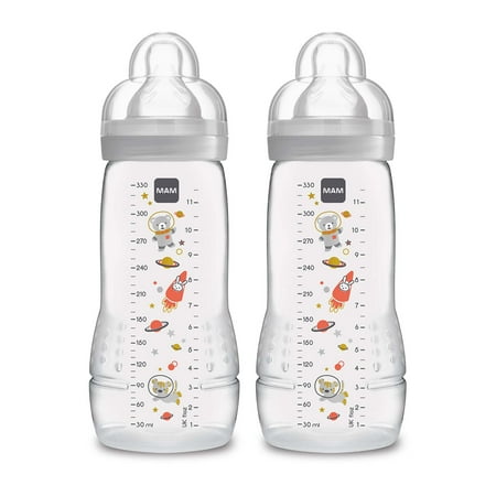 UPC: 0845296051622 | MAM Easy Active Bottle 11 oz (2-Count)  Fast Flow Bottles with Silicone Nipples  4+ Month Baby Essentials  Unisex