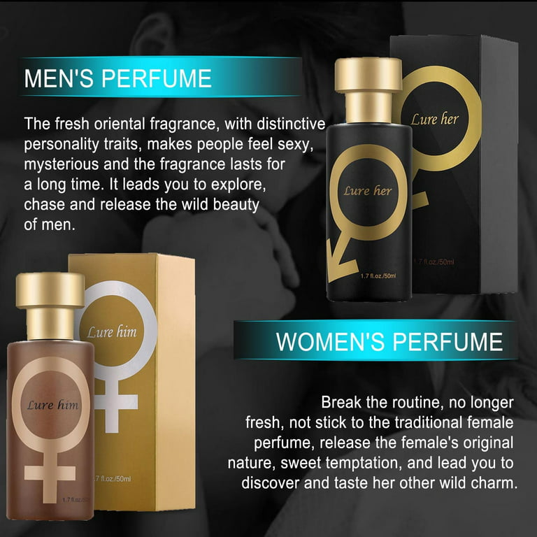 Lure Her Perfume for Men - Lure Pheromone Perfume, Golden Pheromone Cologne for Men Attract Women, Black