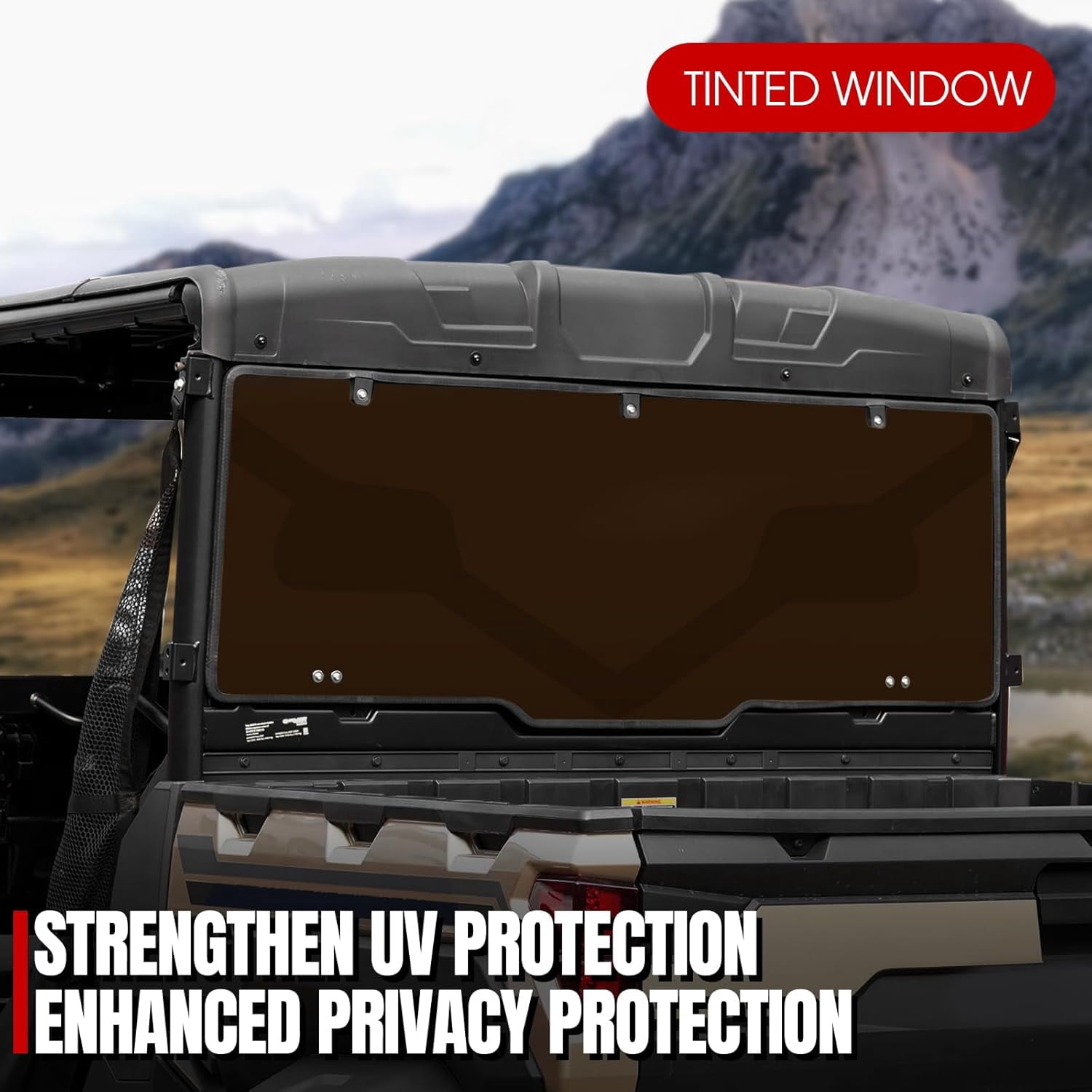 A & UTV PRO Rear Window Tinted for 2017-2025 Polaris Ranger XP 1000/Crew, 2020-2025 Ranger 1000/Crew, 2013-2019 Polaris Ranger XP 900/Crew, UTV Dark Back Windshield Accessories
