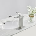 thumbnail image 2 of BWE Brushed Nickel Bathroom Faucet Modern Waterfall Single Hole Faucet for Bathroom Sink Single Handle Lavatory Bath Faucet, 2 of 7