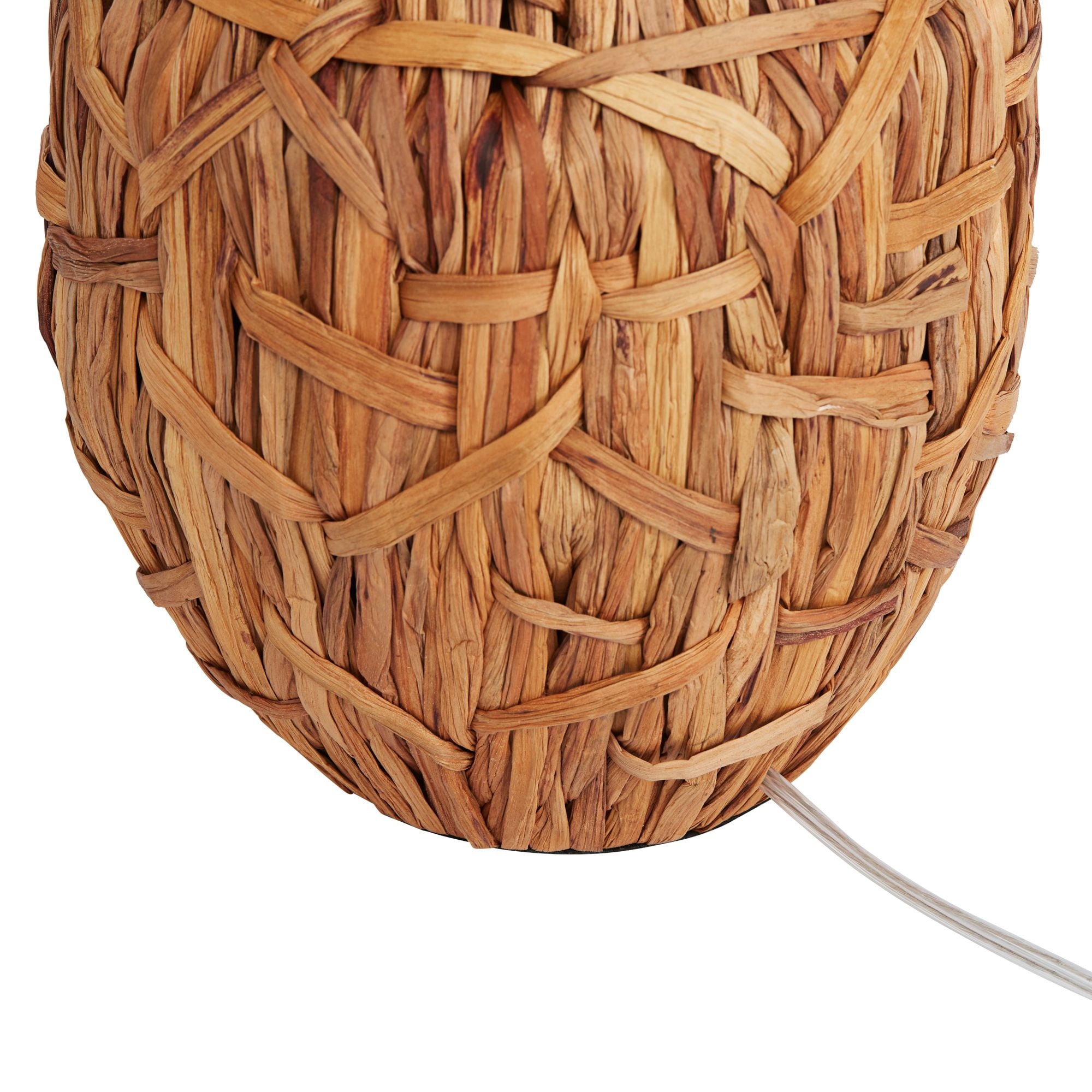 360 Lighting Nantucket Modern Coastal Table Lamp 26" High Natural Woven Seagrass White Drum Shade for Bedroom Living Room House Bedside Nightstand