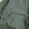 thumbnail image 6 of YWDJ Toddler Kids Boys Girls Fashion Cute Solid Color Long Sleeve Pocket Hooded Sweatpants Suit Army Green 12 Months, 6 of 9
