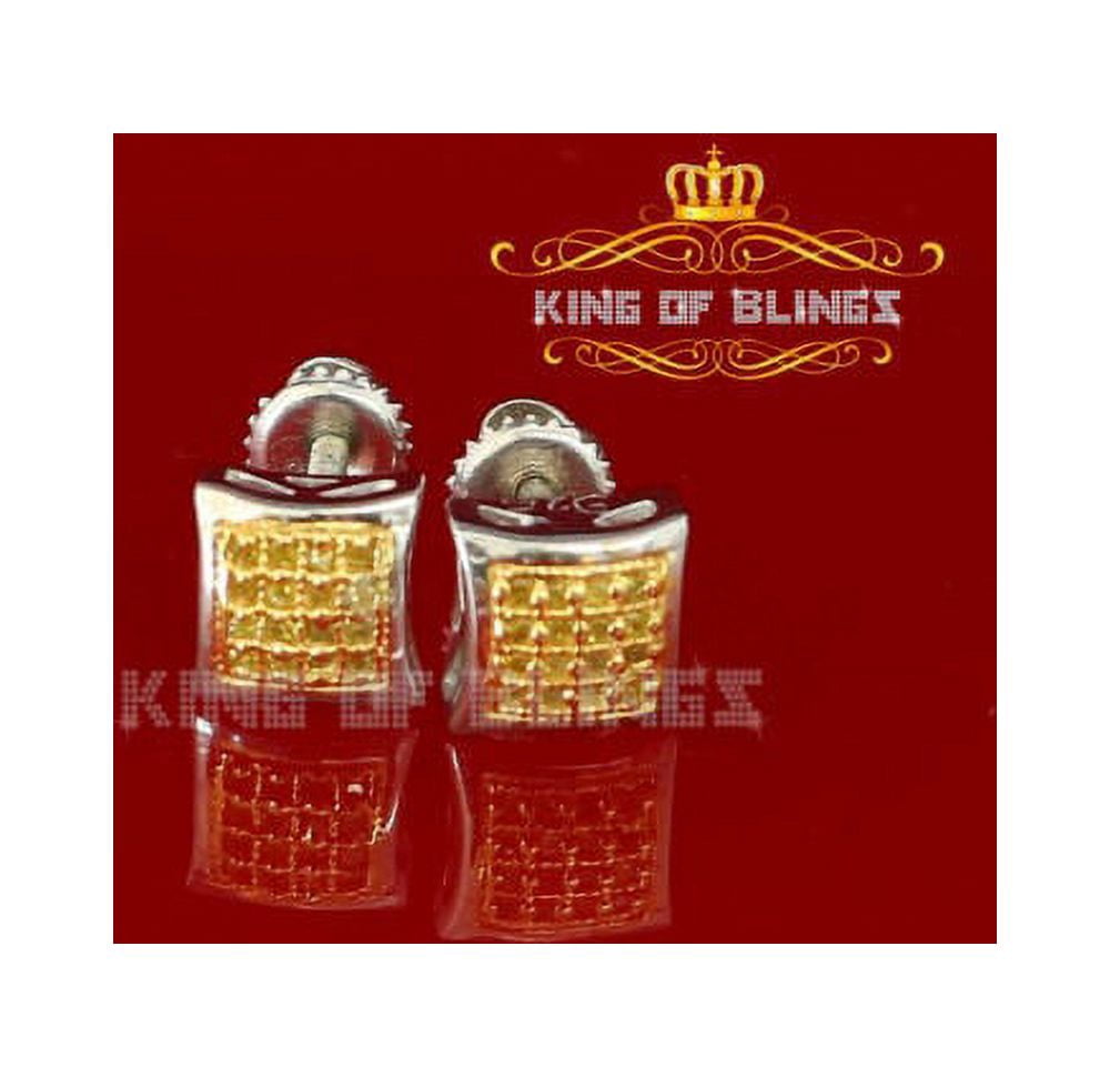 King of Bling's 0.10ct Diamond 925 Sterling Silver White Kite Stud Earrings For Women's & Men's