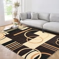 thumbnail image 1 of Washable Area Rug 10x8 – Abstract Circle Large Rug for Living Room, Non Slip Low Pile Soft Carpet with Stain Resistant – Turquoise Bedroom Home Decor, 1 of 6