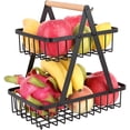 thumbnail image 1 of Cesta de frutas de metal Vhermosa Utensilios de Cocina 2 niveles desmontable negro, 1 of 6