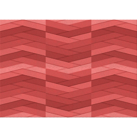 Ahgly Company Indoor Rectangle Patterned Red Area Rugs, 5' x 8'