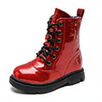 

kkdom Boys Girls Kids Combat Boots Unisex Red 3 Little Kid
