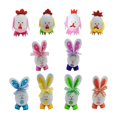 thumbnail image 4 of GUOOL 10Pcs Easter Eggs Bunny and Chick Decor Accessories Tabletop Statue Colorful, 4 of 9