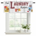 thumbnail image 2 of Laundry Room Valances for Windows, Decorative Rod Pocket Window Valance Curtains, Cartoon Washday Washing Machine Clothes Short Curtain Drapes for Kitchen/Living Room, 2 Panels, 54" W x 18" L, 2 of 8