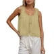 thumbnail image 1 of Camiseta sin mangas de encaje de colores lisos para mujer - Top tipo chaleco ajustado, 1 of 5