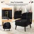 thumbnail image 4 of Ktaxon Accent Chair, Teddy Velvet Deep Seat Armchair with Wood Legs, Comfy Sinlge sofa for Living Room, Bedroom, Reading Nook Black, 4 of 10