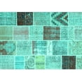 thumbnail image 1 of Ahgly Company Indoor Rectangle Patchwork Turquoise Blue Transitional Area Rugs, 4' x 6', 1 of 4