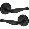 thumbnail image 2 of Baldwin Reserve FDDECRTRR190 Right Hand Full Dummy Decorative Lever and Traditional Round Rose Satin Black Finish, 2 of 4