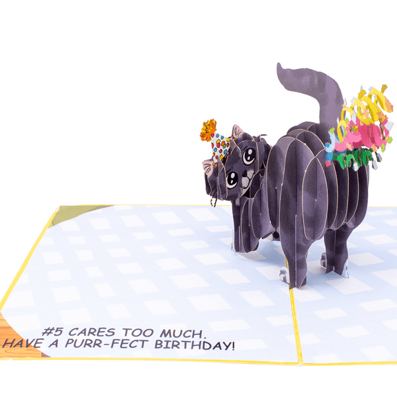 Purrfect Birthday Funny 3D Greeting Card
