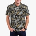 thumbnail image 2 of Balery Rose Flowers Printed Men’s Short Sleeve Polo Shirt, Midweight Men's Shirt,Golf Polo shirts -3X-Large, 2 of 8