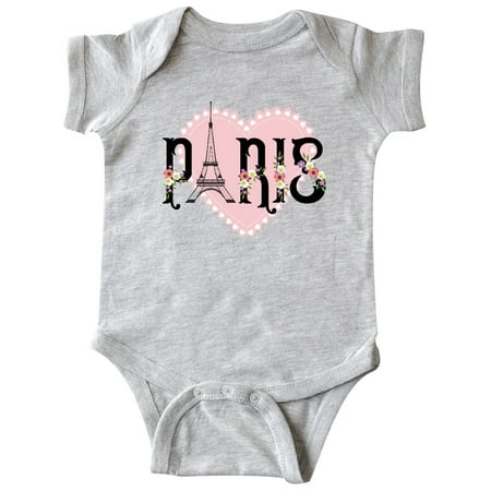 

Inktastic Paris Pink Heart Eiffel Tower with Flowers Gift Baby Boy or Baby Girl Bodysuit