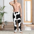 thumbnail image 6 of Lsque Cow Print Black White Print Men's Pajama Pants, Lounge Pant - Comfortable Home Wear,Elastic Waistband, Stylish Design-Small, 6 of 9