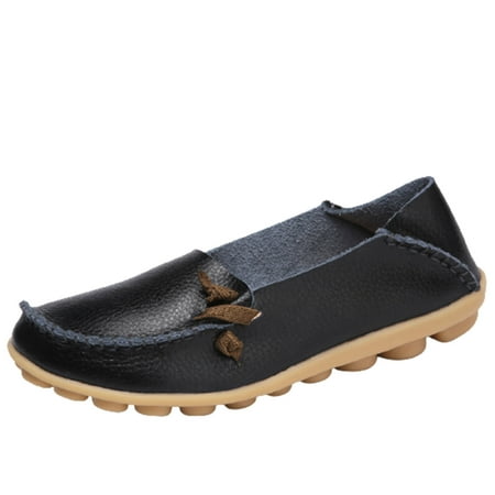 KBKYBUYZ Women Round Head Casual Flat Shoes Loafers Soft Bottom Casual Single Peas Shoes