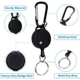 thumbnail image 2 of Retractable Badge Holder, 3 Pcs Retractable Key Chain, Badge Reel, Yoyo Key Holder, Carabiner with Retractable Retractable Retractable Key Chain Heavy Duty Lanyard, Steel Rope, Black, 2 of 5