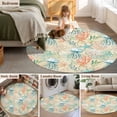 thumbnail image 5 of Round Rugs 5 Ft, Teal Red Coastal Non Slip Area Rugs for Kitchen Bedroom Entryway, Jellyfish Nautical Beach Coral Starfish Washable Carpet Runner Rug Floor Mats for Bedroom Home Decor, 5 of 8