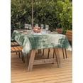 thumbnail image 3 of Outdoor Tablecloth with Umbrella Hole for Patio/Picnic/Party/Camping, Sage Green Ombre Waterproof Table Cloth Rectangle Table Cover Washable, Gradient Abstract Art Vintage (60"x 84"), 3 of 8
