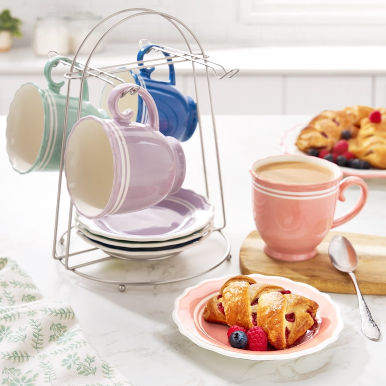 The Pioneer Woman Ainsley 9-Piece Appetizer & Mug Rack Set