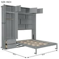 thumbnail image 2 of Harper & Bright Designs Queen Murphy Bed Wall Bed with Wardrobe, Queen Size Cabinet Bed Folding Wall Bed with Storage Cabinet and Shelves for Guest Room Office, Gray, 2 of 15