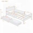 thumbnail image 2 of White Twin Size Wood Platform Bed Equipped with Guardrails & 2 Space-saving Drawers, 2 of 14