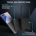 thumbnail image 4 of for Samsung Galaxy Z Flip 7 Heavy Duty Case, Support Wireless Charging Hybrid TPU & PC Smoothly Anti-Fingerprint Slim Case Compatible with Samsung Galaxy Z Flip 7, Black, 4 of 7