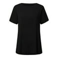 thumbnail image 4 of Gvmfive Women Summer Casual T Shirt Plain Short Sleeve Tunic Tops Loose Blouse, 4 of 5