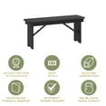 thumbnail image 4 of Merrick Lane Tinsley 40" x 12" Black Wash Solid Pine Folding Farmhouse Style Bench, Rustic Pinewood Folding Dining Bench with Locking Legs, 4 of 10