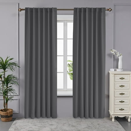 

Deconovo Back Tab Blackout 52 Width Curtains(2 Panel)52x95-DarkGrey