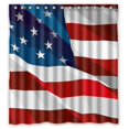 thumbnail image 1 of ABPHQTO Cortina de ducha de estrellas de la bandera americana Cortina de ducha impermeable 160x180 cm, 1 of 2