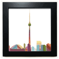 thumbnail image 1 of Canada Landmark and City Watercolor Black Square Frame Picture Wall Tabletop, 1 of 3