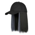 thumbnail image 1 of Casquette de Baseball pour Femmes avec Perruque Bob Droite Intégrée, Chapeau d'Extension de Cheveux Synthétique Ajustable, Chapeau de Soleil Décontracté pour l'Extérieur, 1 of 8