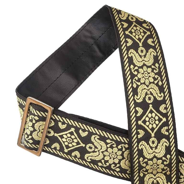 最安挑戦! Ace Guitar Gold Old Weave Jacquard Style Vintage Strap ミュージシャン