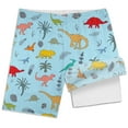 thumbnail image 3 of Hienoo Big Boys Quick Dry Swim Trunks with Compression Liner Board Shorts, 3 of 4