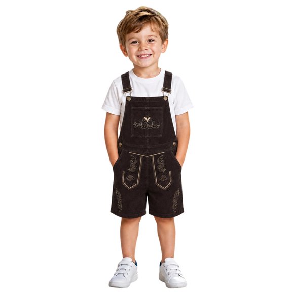 CONZONE Big Boys Overalls Adjustable Straps Graphic Jumpsuit for Kids Casual Romper for Boys