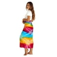 thumbnail image 3 of Colorful Bohemian Style Tie Dye Printed Beach Wrap Sarong With Fringe, Rainbow, Size: One Size, Uluwatu Style, 3 of 4