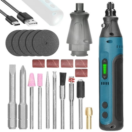 

2in1 Grinding Pen Driver Set Cordless Type-C Rechargeable Multi-use Electric Power Tool Multifunction 2Pcs Driver Bits 7Pcs Grinding Bits Kit with for Repairing Electronic Device