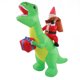 thumbnail image 3 of Decoración inflable de dinosaurio navideño, luces LED integradas divertidas y bonitas, decoraciones navideñas para patio, enchufe estadounidense de 100-240V, 3 of 14