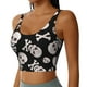 thumbnail image 2 of Fotbe black white Skull bone Sujetador Deportivo Largo sin Aros para Mujer con Almohadillas y Soporte Medio, Transpirable y Absorbente, Camiseta Tipo Chaleco o Tank Top-Medium, 2 of 8