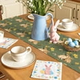 thumbnail image 5 of Easter Bunny Table Runner 90 Inches Long for Kitchen Dining, Spring Yellow Flowers Country Plants Green Dresser Scarf Farmhouse, Dining Table Decorations for Wedding/Parties, 13 x 90 In, 5 of 8